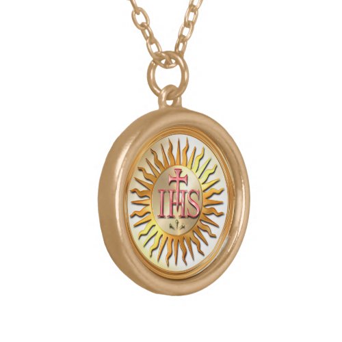 Jesuit Seal Gold Plated Necklace