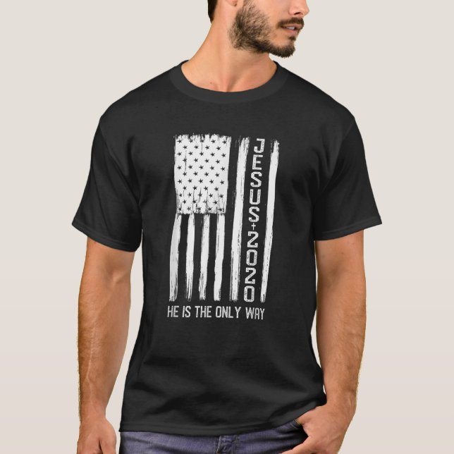 Jesus 2020 American Flag Vintage T Shirt (Front)