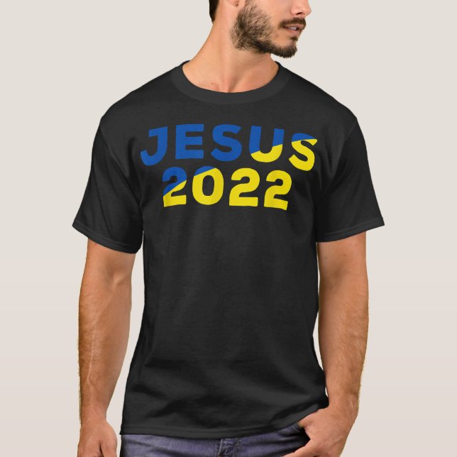 Jesus 2022 Christian Support Ukraine  Ukrainian Fl T-Shirt (Front)