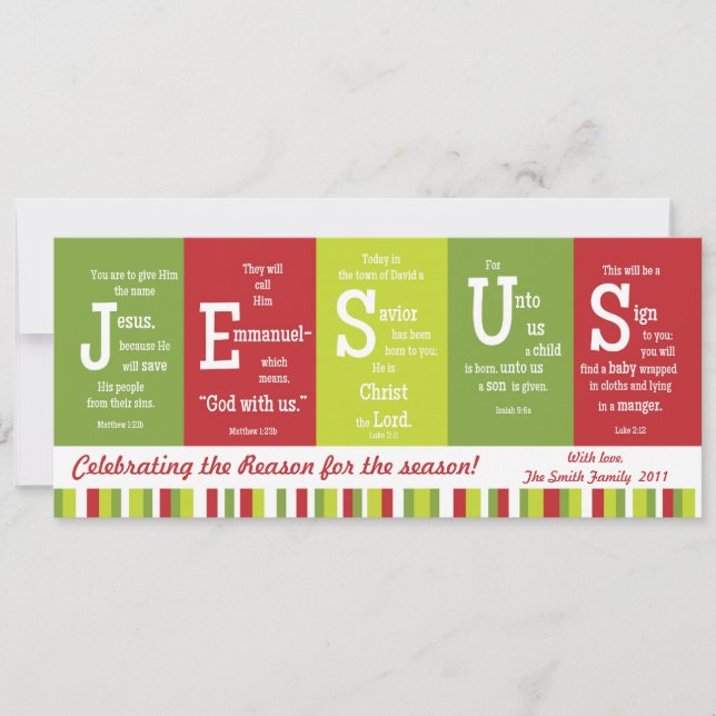 JESUS 2-Sided Scripture Christmas Card-Customize! Invitation (Front)