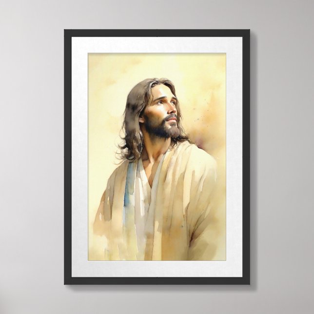 Jesus 31 Watercolor Painting Framed Art (Framed Front)