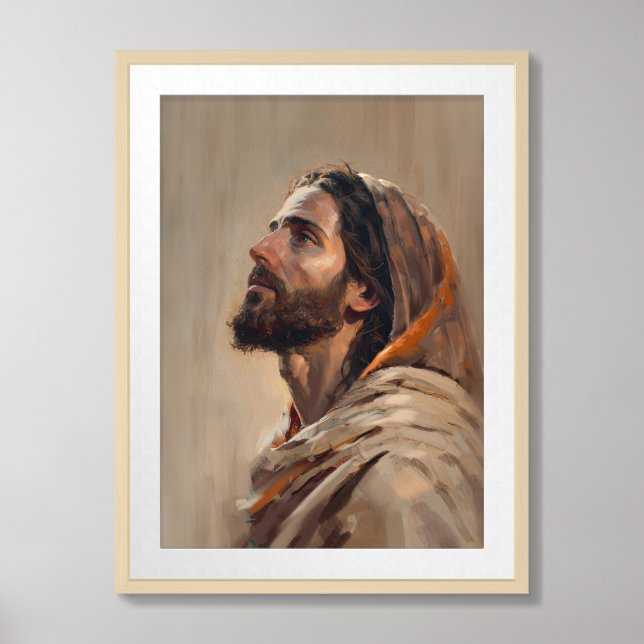 Jesus 5 Painterly Digital Oil Painting Framed Art (Framed Front)