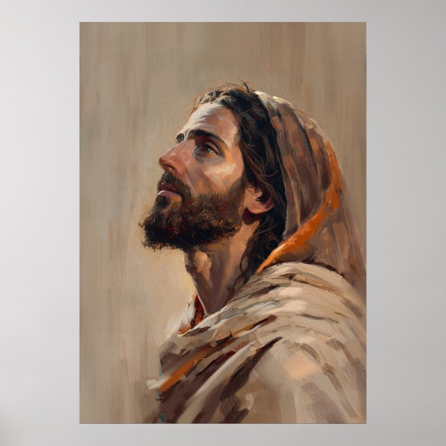 Jesus 5 Painterly Digital Oil Painting Framed Art (Front)