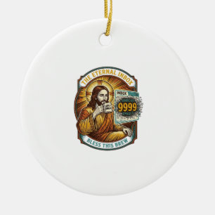 Jesus 9999 Unread Emails Inbox Zero Office Humor_1 Ceramic Ornament