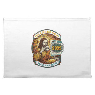 Jesus 9999 Unread Emails Inbox Zero Office Humor_1 Cloth Placemat