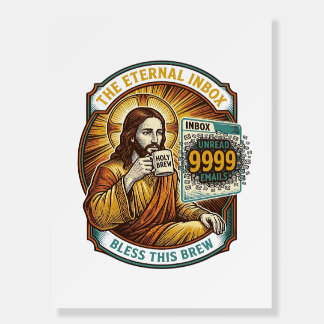 Jesus 9999 Unread Emails Inbox Zero Office Humor_1 Foam Board