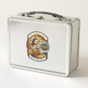 Jesus 9999 Unread Emails Inbox Zero Office Humor_1 Metal Lunch Box