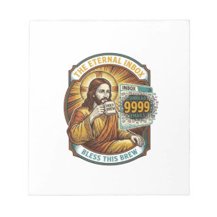 Jesus 9999 Unread Emails Inbox Zero Office Humor_1 Notepad