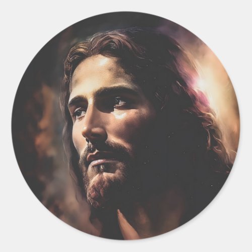 Jesus A Moment of Contemplation Classic Round Sticker