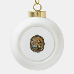 Jesus Accidental 100 Color Copies Printer Mistake Ceramic Ball Christmas Ornament