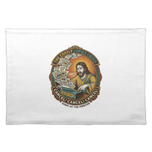Jesus Accidental 100 Color Copies Printer Mistake Cloth Placemat