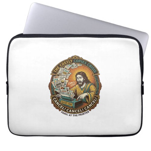 Jesus Accidental 100 Color Copies Printer Mistake  Laptop Sleeve