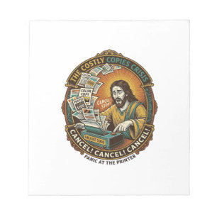 Jesus Accidental 100 Color Copies Printer Mistake Notepad