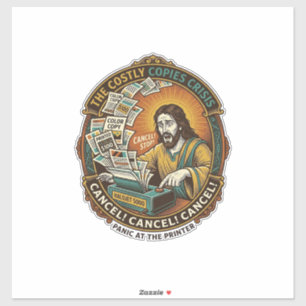 Jesus Accidental 100 Color Copies Printer Mistake Sticker