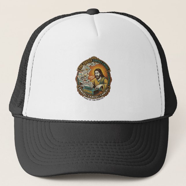 Jesus Accidental 100 Color Copies Printer Mistake  Trucker Hat (Front)