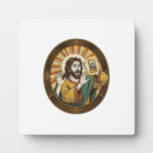 Jesus Accidental Front Camera Double Chin Selfie E Plaque