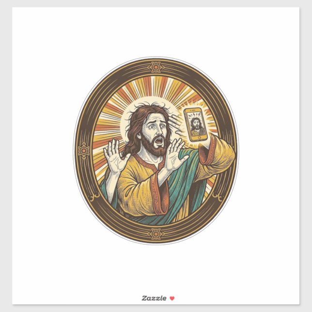 Jesus Accidental Front Camera Double Chin Selfie E Sticker (Sheet)