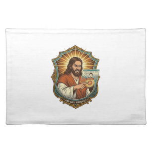 Jesus Accidental Video Call Dial Social Media Pani Cloth Placemat