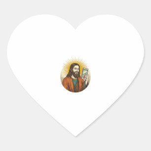 Jesus Accidental Video Instead Of Photo Camera Fai Heart Sticker