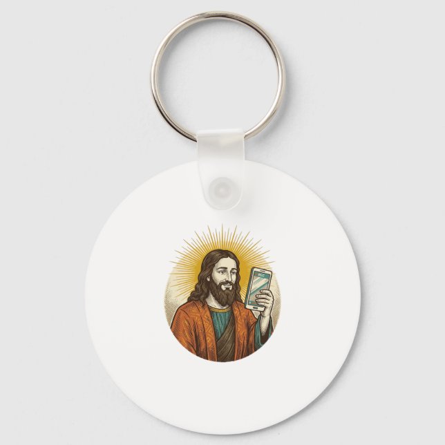 Jesus Accidental Video Instead Of Photo Camera Fai Keychain (Front)