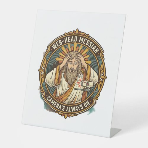 Jesus Accidental Video On Bedhead Morning Meeting  Pedestal Sign