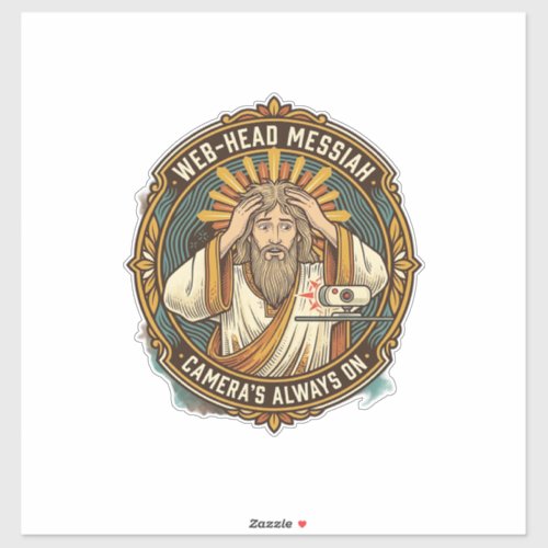 Jesus Accidental Video On Bedhead Morning Meeting  Sticker