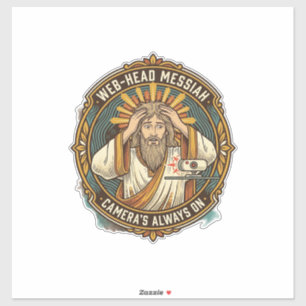 Jesus Accidental Video On Bedhead Morning Meeting Sticker