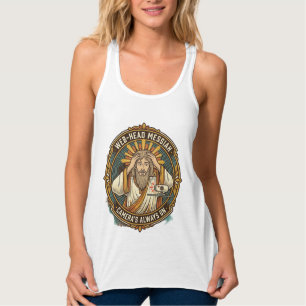 Jesus Accidental Video On Bedhead Morning Meeting Tank Top