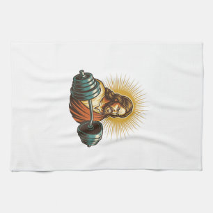 Jesus Accidentally Adding Too Much Weight Gym Fail Kitchen Towel