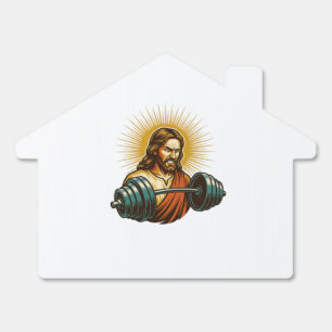 Jesus Accidentally Adding Too Much Weight Gym Fail Sign