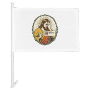 Jesus Added To Story Instead Direct Message Social Car Flag