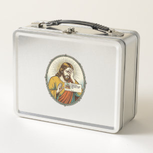 Jesus Added To Story Instead Direct Message Social Metal Lunch Box