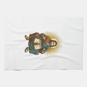 Jesus Adjusting Uncomfortable Wedgie Mid Squat Gym Kitchen Towel