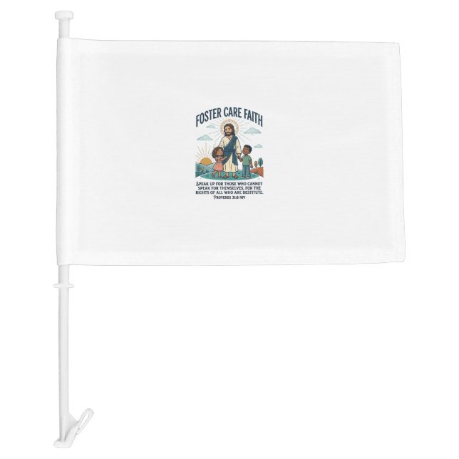 Jesus Adoption Foster Care Graphic Tee Christian A Car Flag (Front)
