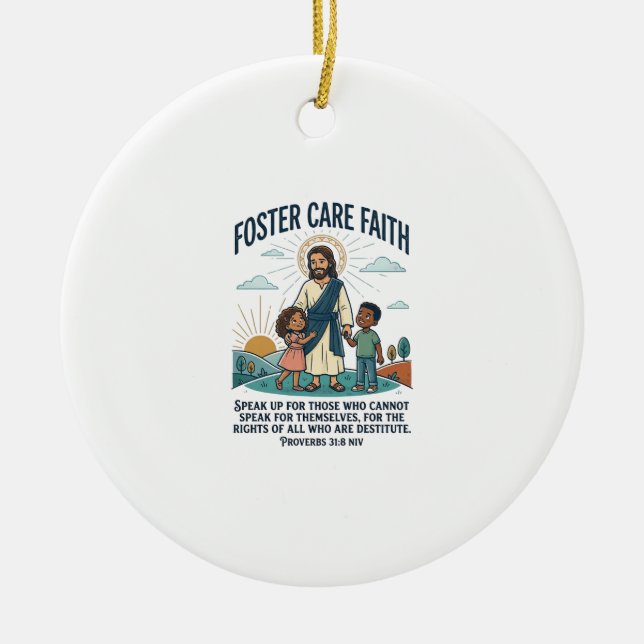 Jesus Adoption Foster Care Graphic Tee Christian A Ceramic Ornament (Front)