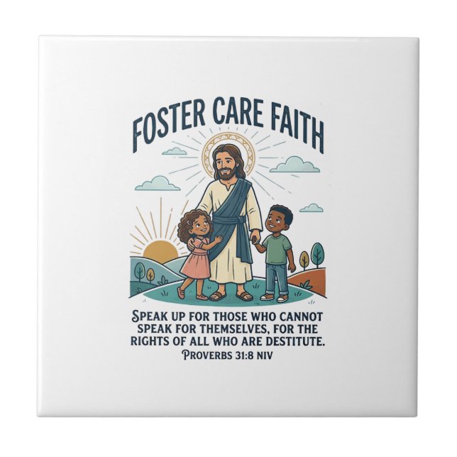 Jesus Adoption Foster Care Graphic Tee Christian A Ceramic Tile (Front)