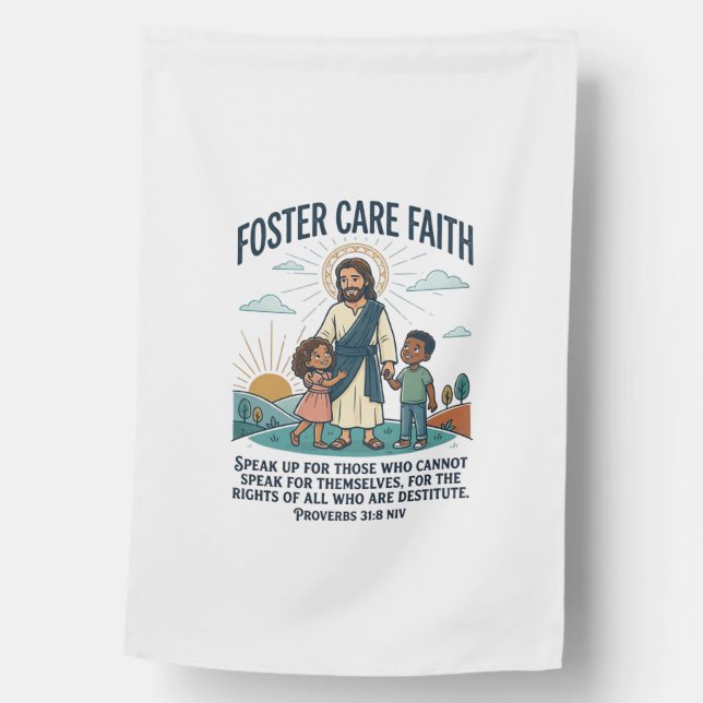 Jesus Adoption Foster Care Graphic Tee Christian A House Flag (Front)