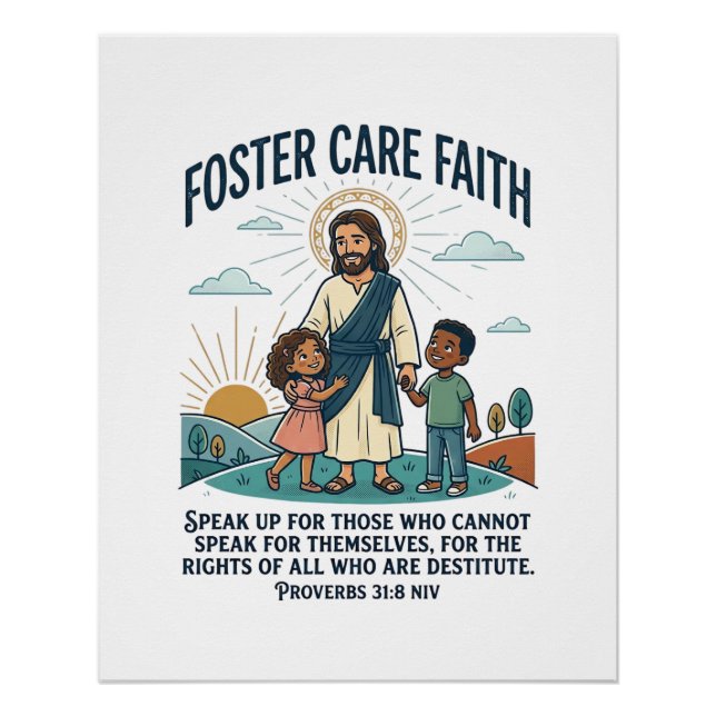 Jesus Adoption Foster Care Graphic Tee Christian A Poster (Front)