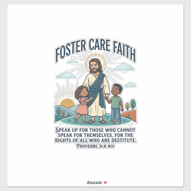 Jesus Adoption Foster Care Graphic Tee Christian A Sticker (Sheet)
