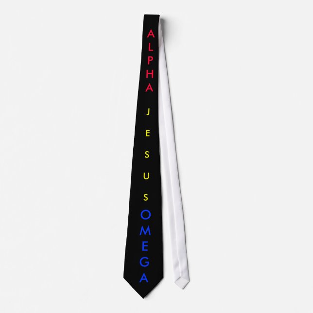 JESUS, ALPHA, OMEGA TIE (Front)