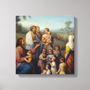 Jesus among the Children Religious Canvas Print