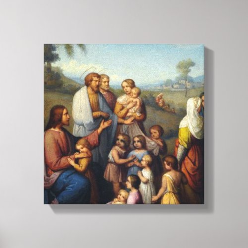 Jesus among the Children Religious Canvas Print