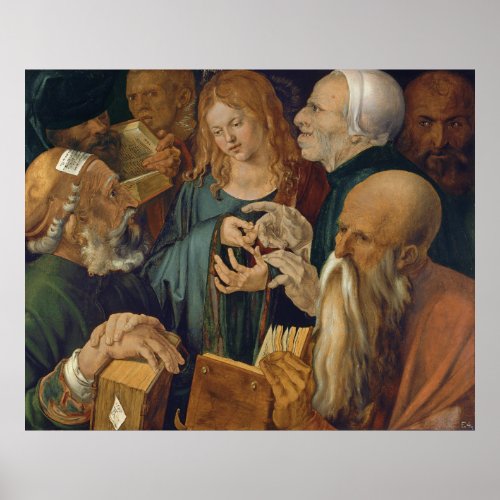 Jesus among the Doctors by Albrecht Durer Poster