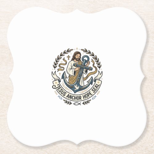 Jesus Anchor Hope Seal Jesus Anchor Hope Seal Chri Paper Coaster