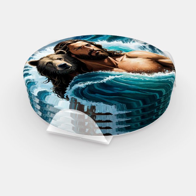 Jesus And A Bear Coaster Set (Set)