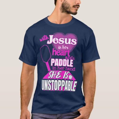 Jesus and a Pickleball Paddle Saying Motivational T_Shirt