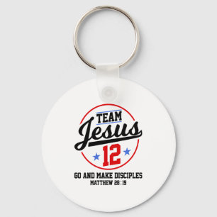 Jesus And Baseball Team Jesus Christian Matthew 28 Keychain
