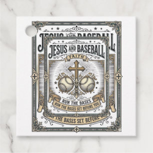 Jesus and Baseball Vintage Christian Favor Tags