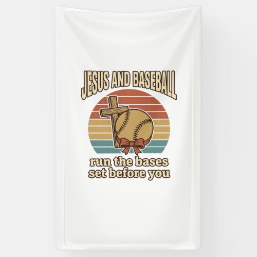 Jesus and Baseball Vintage Christian Shirt Banner