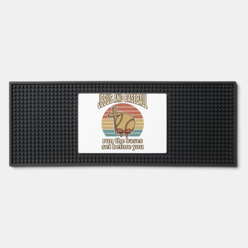 Jesus and Baseball Vintage Christian Shirt Bar Mat
